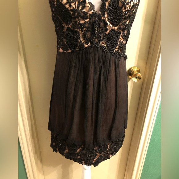 Jovani Black Beaded Silk & Lace Dress - Picture 10 of 15